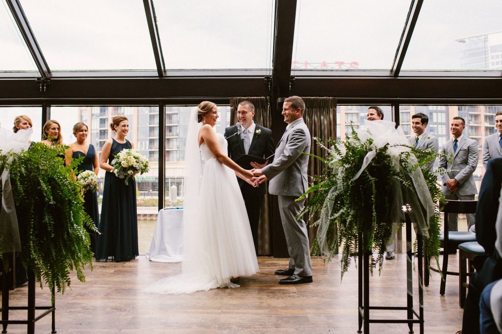 A wedding couple is getting married at the Music Box Supper Club in Cleveland.