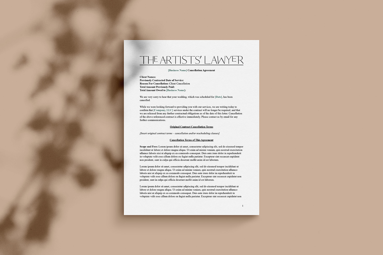 Contract Cancellation Letter
