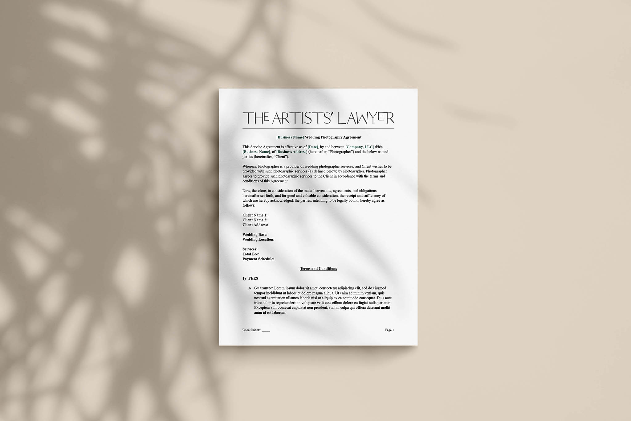 Wedding Photography Contract