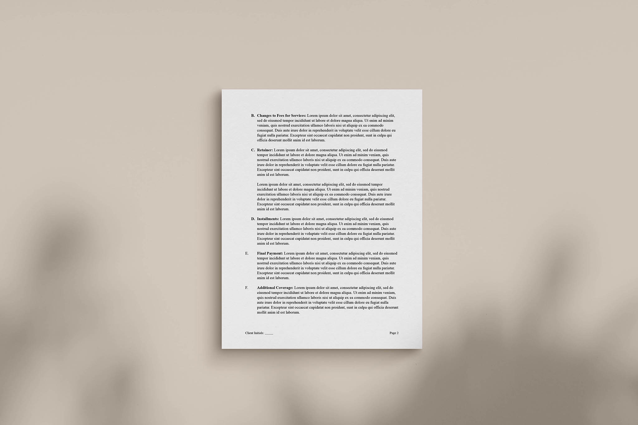 Wedding Photography Contract