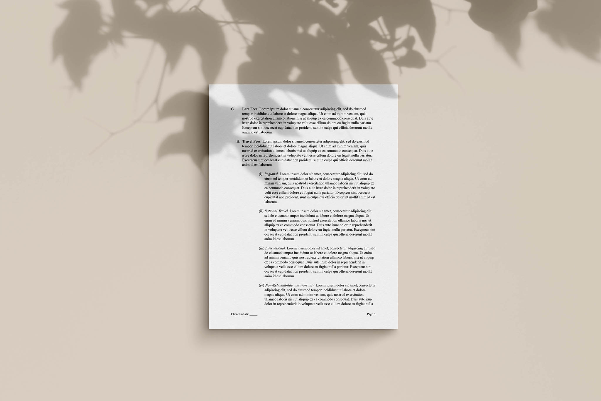 Wedding Photography Contract