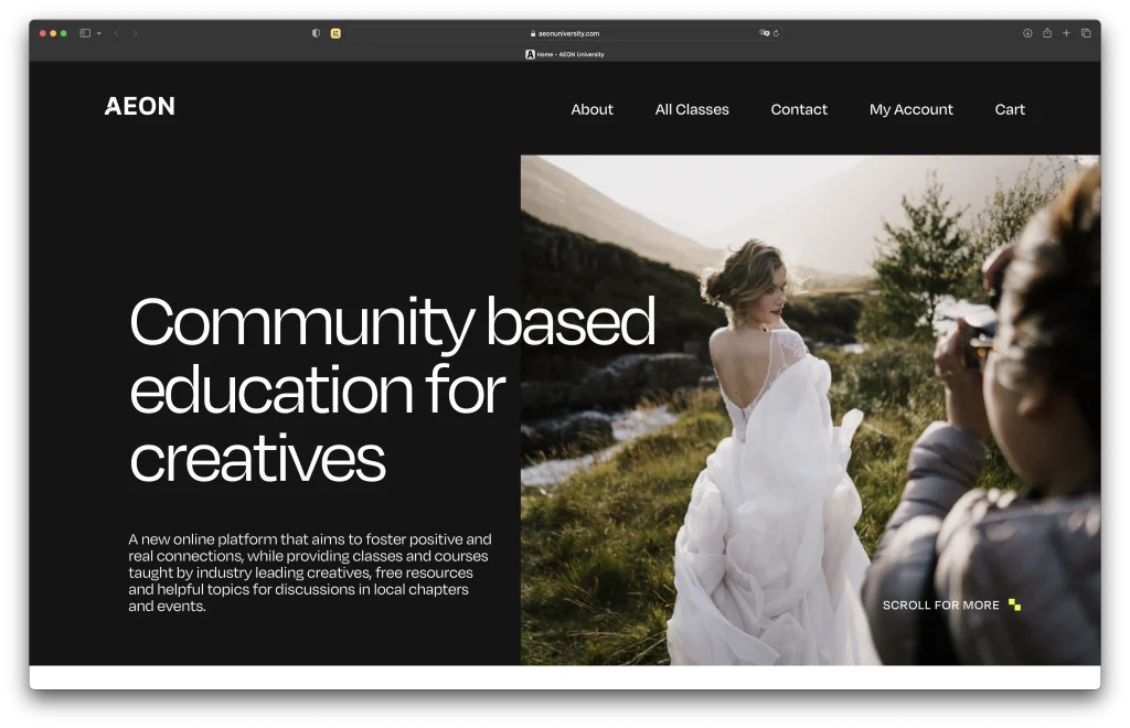Screenshot from aeonuniversity.com