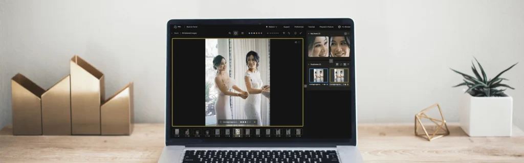 photo of a laptop running aftershoot software 
